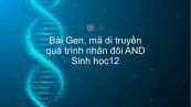 Bài 1: Gen, Mã di truyền và quá trình nhân đôi ADN