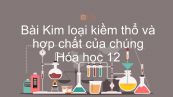 Hóa học 12 Bài 26: Kim loại kiềm thổ và hợp chất quan trọng của chúng