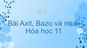 Hoá học 11 Bài 2: Axit, bazơ và muối