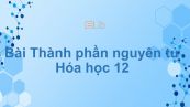 Hoá học 10 Bài 1: Thành phần nguyên tử