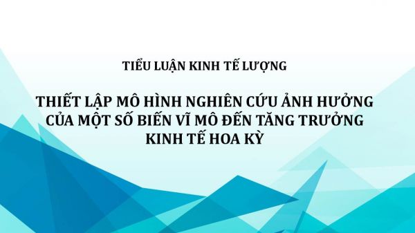 Tiểu luận: Thiết lập mô hình nghiên cứu ảnh hưởng của một số biến vĩ mô đến tăng trưởng kinh tế Hoa Kỳ