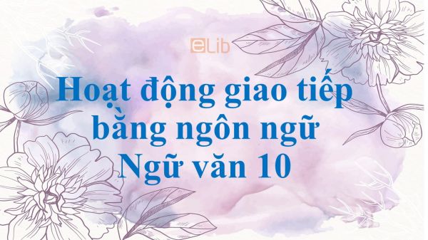 Hoạt động giao tiếp bằng ngôn ngữ