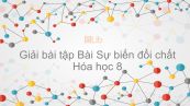 Giải bài tập SGK Hóa 8 Bài 12: Sự biến đổi chất