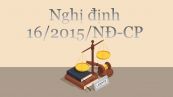 Nghị định 16/2015/NĐ-CP về quy định cơ chế tự chủ của đơn vị nghiệp công lập
