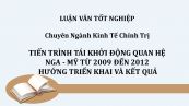 Luận văn: Tiến trình Tái khởi động quan hệ Nga - Mỹ từ 2009 đến 2012: Hướng triển khai và kết quả