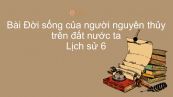 Lịch sử 6 Bài 9: Đời sống của người nguyên thủy trên đất nước ta