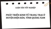 Luận văn: Phát triển kinh tế trang trại ở huyện Điện Bàn, tỉnh Quảng Nam