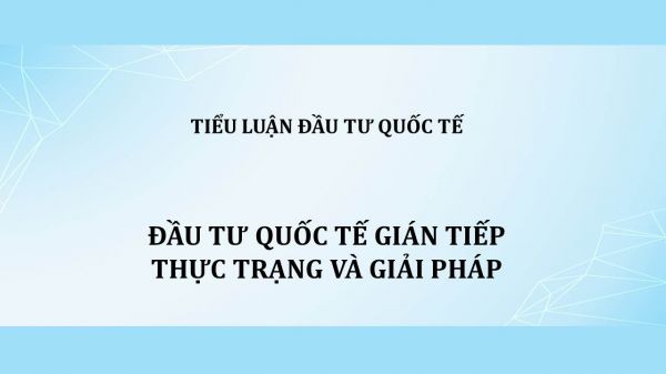 Đầu tư quốc tế gián tiếp, thực trạng và giải pháp