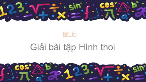 Giải bài tập SGK Toán 8 Bài 11: Hình thoi