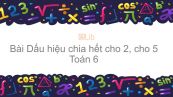 Toán 6 Chương 1 Bài 11: Dấu hiệu chia hết cho 2, cho 5