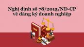 Nghị định 78/2015/NĐ-CP về đăng ký doanh nghiệp