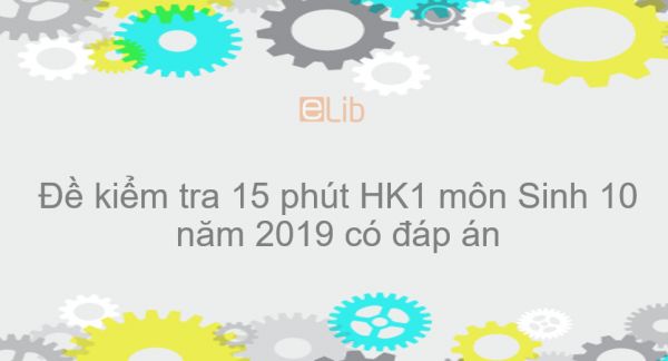 10 đề kiểm tra 15 phút Học kì 1 môn Sinh lớp 10 năm 2019 có đáp án