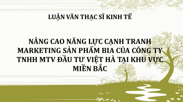 Nâng cao năng lực cạnh tranh marketing sản phẩm bia của Công ty TNHH MTV Đầu tư Việt Hà tại khu vực miền Bắc