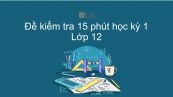 Đề kiểm tra 15 phút HK1 môn Toán 12 năm 2019 có đáp án