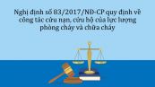 Nghị định 83/2017/NĐ-CP quy định về cứu nạn, cứu hộ của lực lượng phòng cháy và chữa cháy