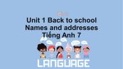 Unit 1 lớp 7: Back to school-Names and addresses