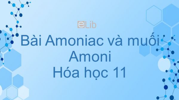 Hoá học 11 Bài 8: Amoniac và muối amoni