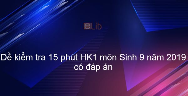 10 đề kiểm tra 15 phút Học kì 1 môn Sinh lớp 9 năm 2019 có đáp án