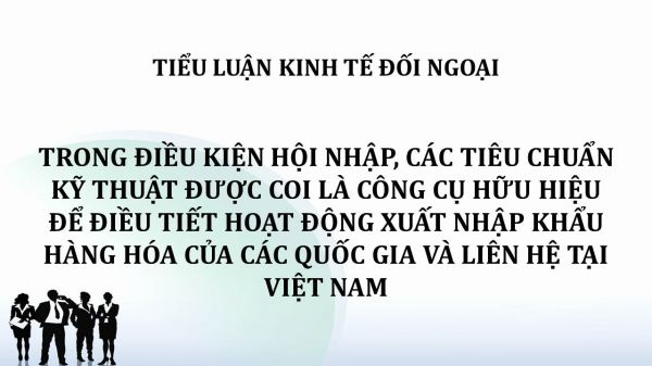 Tiểu luận: Trong điều kiện hội nhập, các tiêu chuẩn kỹ thuật được coi là công cụ hữu hiệu để điều tiết hoạt động xuất nhập khẩu hàng hóa của các quốc gia và liên hệ tại Việt Nam
