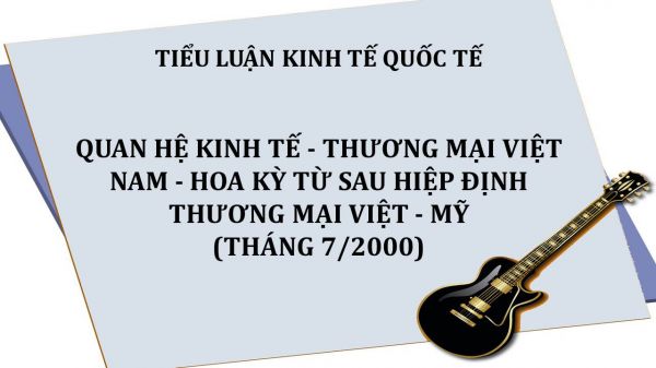 Tiểu luận: Quan hệ Kinh tế - thương mại Việt Nam - Hoa Kỳ từ sau Hiệp định thương mại Việt - Mỹ