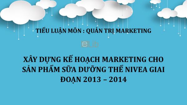 Tiểu luận: Xây dựng kế hoạch marketing cho sản phẩm sữa dưỡng thể NIVEA giai đoạn 2013-2014