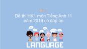 Đề thi HK1 môn Tiếng Anh lớp 11 năm 2019 có đáp án