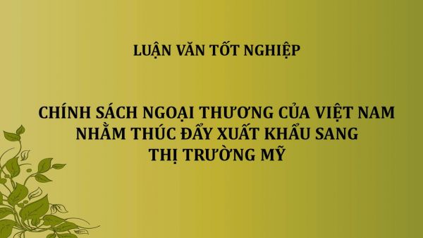 Luận văn: Chính sách ngoại thương của Việt Nam nhằm thúc đẩy xuất khẩu sang thị trường Mỹ