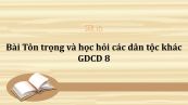 GDCD 8 Bài 8: Tôn trọng và học hỏi các dân tộc khác
