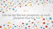 Giải bài tập SGK Hóa 11 Bài 11: Axit photphoric và muối photphat