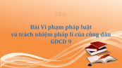 GDCD 9 Bài 15: Vi phạm pháp luật và trách nhiệm pháp lí của công dân