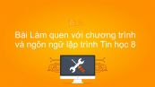 Tin học 8 Bài 2: Làm quen với chương trình và ngôn ngữ lập trình