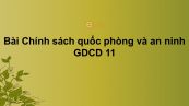 GDCD 11 Bài 14: Chính sách quốc phòng và an ninh