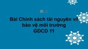 GDCD 11 Bài 12: Chính sách tài nguyên và bảo vệ môi trường