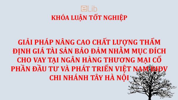 Luận văn: Giải pháp nâng cao chất lượng thẩm định giá tài sản bảo đảm nhằm mục đích cho vay tại Ngân hàng Thương mại Cổ phần Đầu tư và Phát triển Việt Nam BIDV chi nhánh Tây Hà Nội