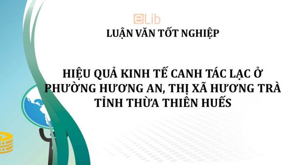 Luận văn: Hiệu quả kinh tế canh tác lạc ở phường Hương An, thị xã Hương Trà tỉnh Thừa Thiên Huế