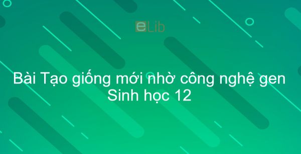 Sinh học 12 Bài 20: Tạo giống mới nhờ công nghệ gen