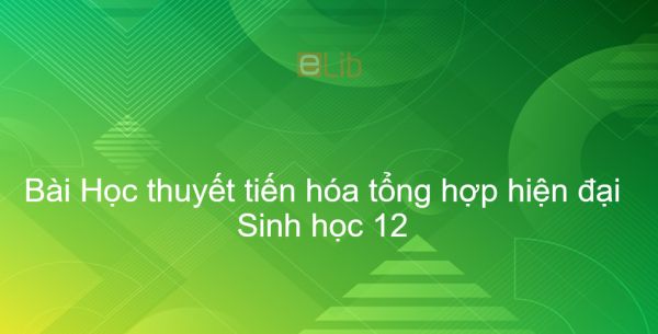 Sinh học 12 Bài 26: Học thuyết tiến hóa tổng hợp hiện đại