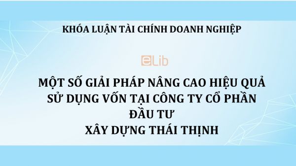 Luận văn: Giải pháp nâng cao hiệu quả sử dụng vốn tại Công ty Cổ phần Đầu tư xây dựng Thái Thịnh