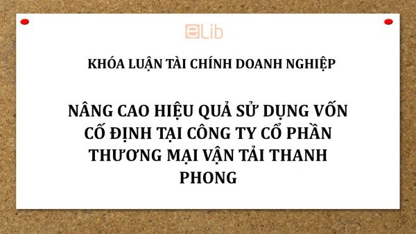 Nâng cao hiệu quả sử dụng vốn cố định tại Công ty Cổ phần Thương mại Vận tải Thanh Phong