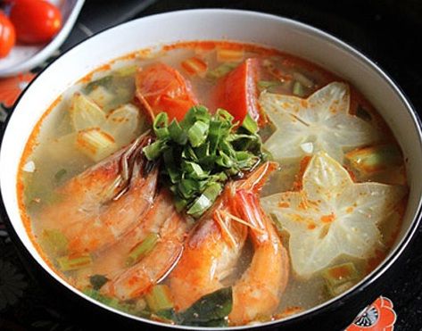 Bí kíp làm món canh chua tôm nấu khế