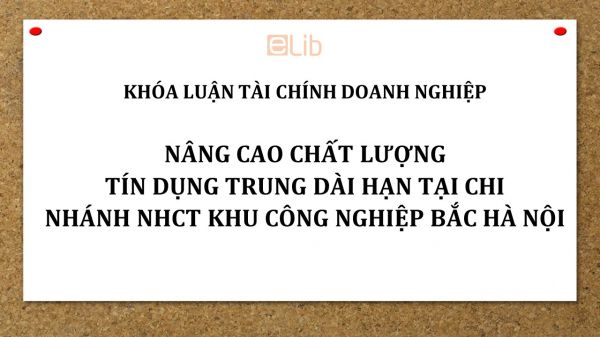 Nâng cao chất lượng tín dụng trung dài hạn tại chi nhánh NHCT Khu công nghiệp Bắc Hà Nội