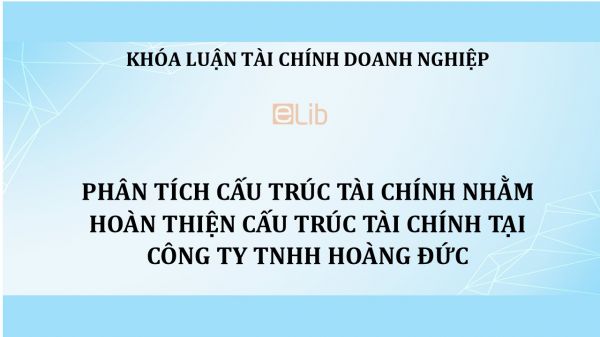 Phân tích cấu trúc tài chính nhằm hoàn thiện cấu trúc tài chính tại công ty TNHH Hoàng Đức