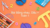 Toán 1 Chương 1 Bài: Bằng nhau. Dấu =