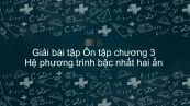 Giải bài tập SGK Toán 9 Ôn tập chương 3: Hệ phương trình bậc nhất hai ẩn