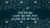 Giải bài tập SGK Toán 4 Luyện tập Biểu thức có một chữ số