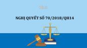 Nghị quyết 70/2018/QH14 về dự toán ngân sách nhà nước năm 2019