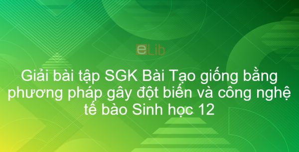 Giải bài tập SGK Sinh học 12 Bài 19: Tạo giống bằng phương pháp gây đột biến và công nghệ tế bào