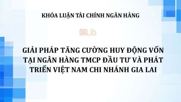Luận văn: Giải pháp tăng cường huy động vốn tại Ngân hàng TMCP Đầu tư và Phát triển Việt Nam chi nhánh Gia Lai