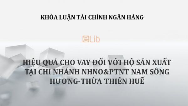 Luận văn: Hiệu quả cho vay đối với Hộ sản xuất tại Chi nhánh NHNo&PTNT Nam Sông Hương-Thừa Thiên Huế