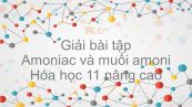 Giải bài tập SGK Hóa 11 Nâng cao Bài 11: Amoniac và muối amoni